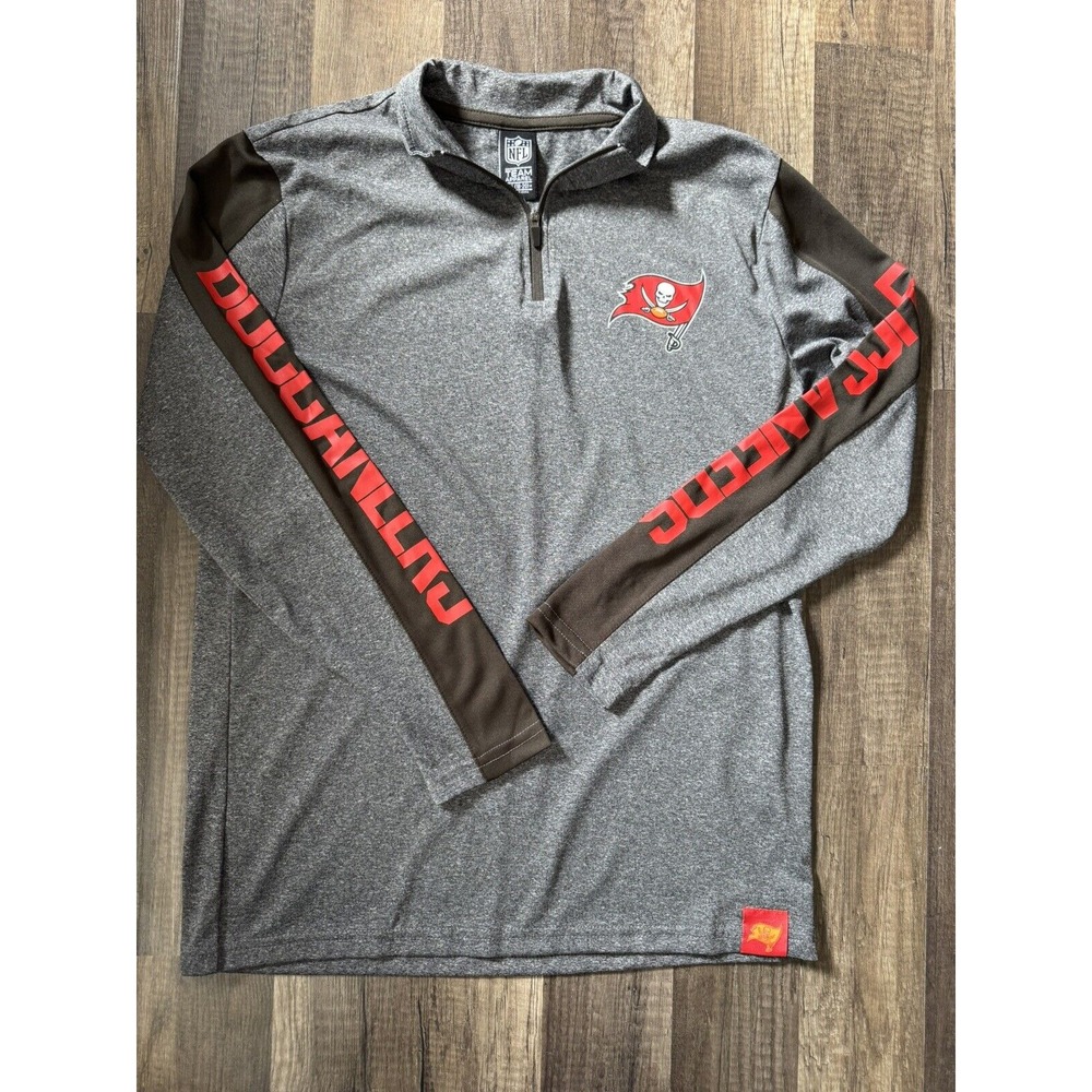 NFL TEAM 1/4 Zip Tampa Bay Buccaneers Long Sleeve Shirt Boys Size 18-20 Brown - Picture 2 of 5